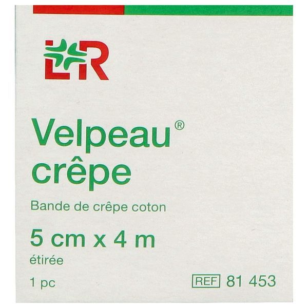 Velpeau Crepe Coton Elastique Hypoallergenique 5Cm*4M Boite Bleue Bande 1