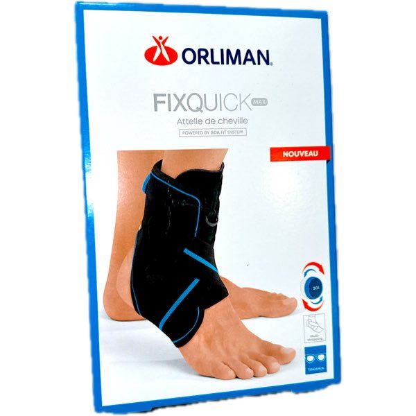 FIXQUICK MAX ORLIMAN CHEVILLERE Chevillère ligamentaire, laçage à mécanisme Boa, bilatérale, noir, taille 1 (ref. CP0125BI-1), unité