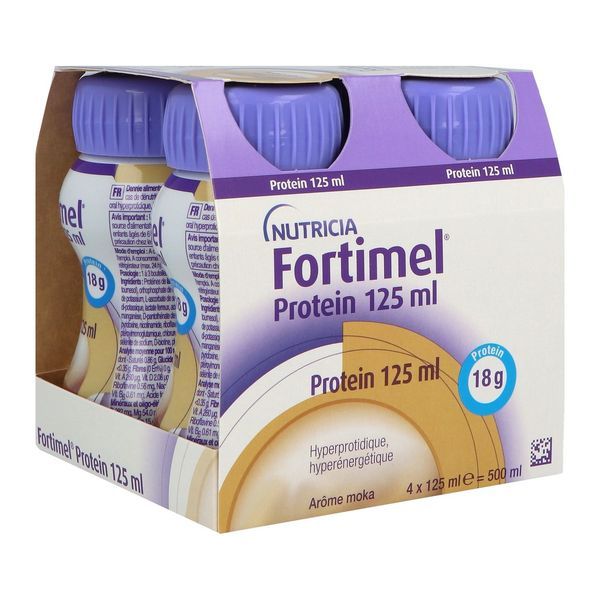 FORTIMEL COMPACT PROTEIN 2.4 KCAL Denrée alimentaire destinée à des fins médicales spéciales, saveur moka, 125 ml x 4