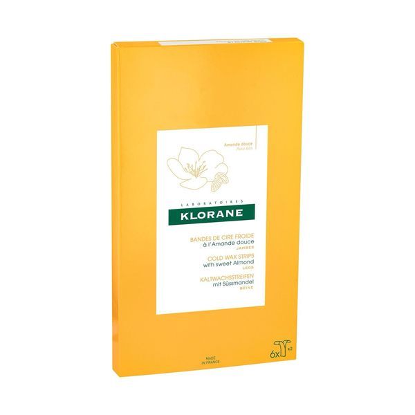 KLORANE BANDES DE CIRE FROIDE Bande de cire froide à l'amande douce, bt 6