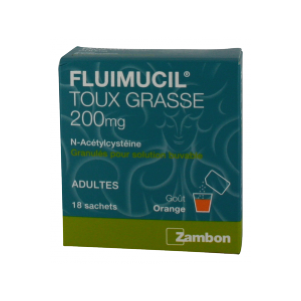 Fluimucil Expectorant Acetylcysteine 200 Mg Adultes Granules Pour Solution Buvable En Sachet B/18