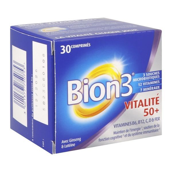 BION3 SENIOR Comprimé, complément alimentaire de 3 ferments, vitamines, minéraux et plantes, bt 30