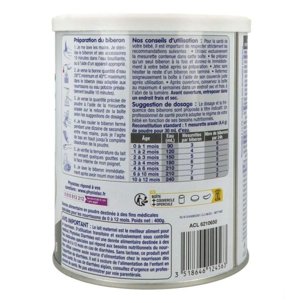 Physiolac Diarrhee Boite 400 G