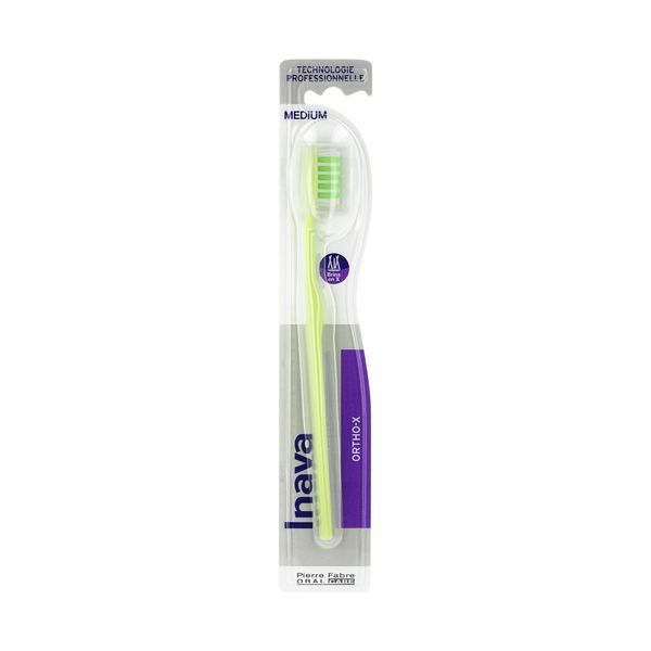 INAVA ORTHO - X Brosse à dents orthodontique, 5 rangs, medium (ref. 208 272), unité
