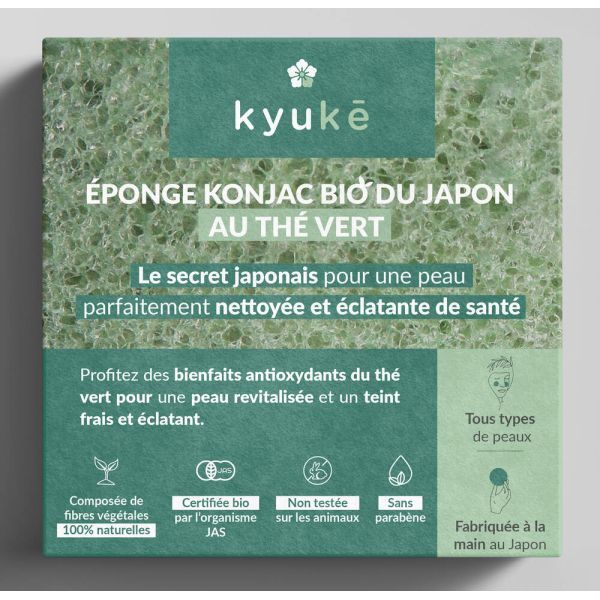 Kyuke Éponge de konjac japonaise au Thé vert BIO