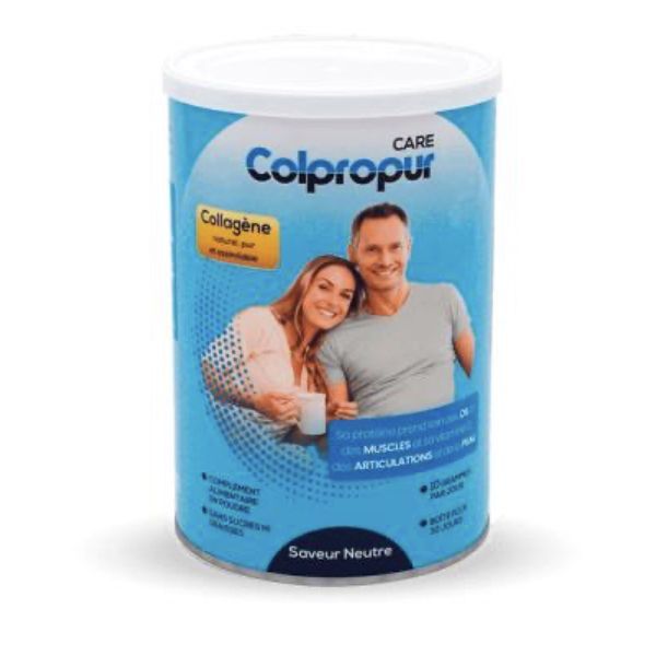 COLPROPUR CARE NATURE Poudre, complément alimentaire à base de collagène hydrolysé et de vitamine C, Pot 300 g