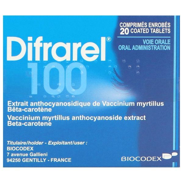 DIFRAREL 100 MG COMPRIME ENROBE B/20