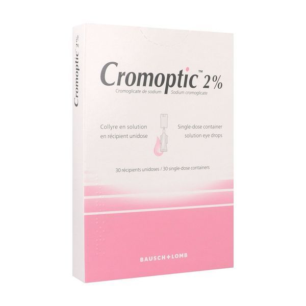 CROMOPTIC Collyre unidose 2 %, boîte 30 récipients unidoses 0,35 ml