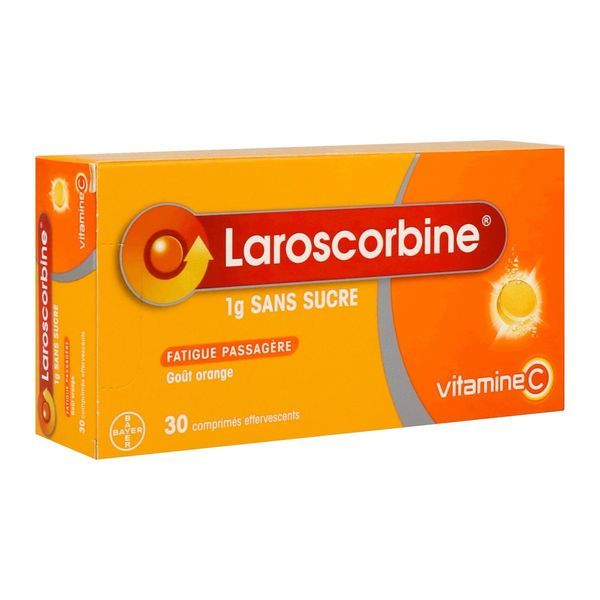 LAROSCORBINE SANS SUCRE Comprimé effervescent 1 g, boîte 30