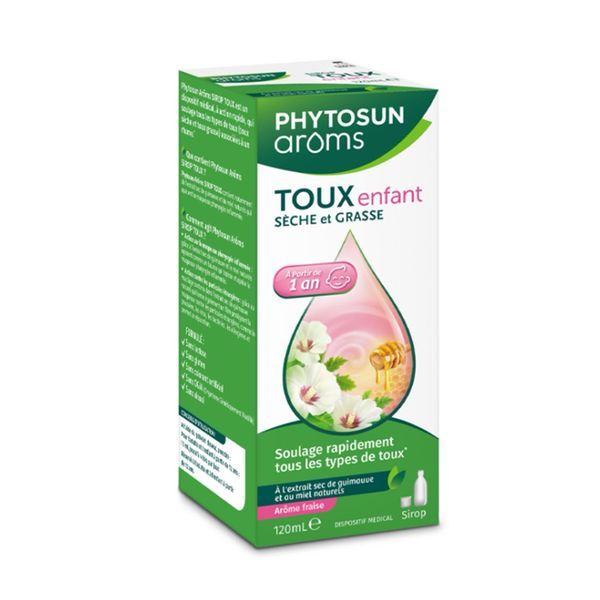 PHYTOSUN AROMS SIROP TOUX ENFANT Sirop, dispositif médical à l'extrait sec de guimauve et au miel naturels, fl 120 ml