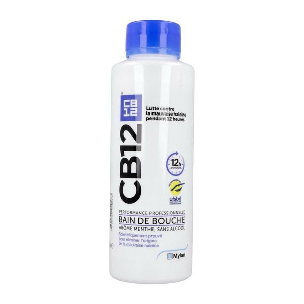 CB12 BAIN DE BOUCHE Bain de bouche fluoré, arôme menthe, fl 500 ml
