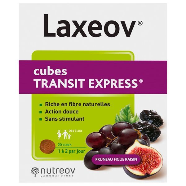 Laxeov Pruneau Figue Raisin (Cubes Laxatifs Type Pate De Fruit) 20