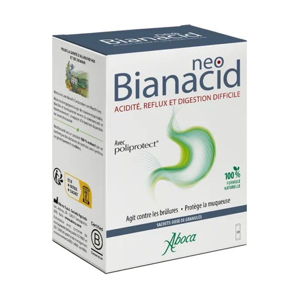NEOBIANACID Granulé, dispositif médical à visée digestive goût menthe, bt 20