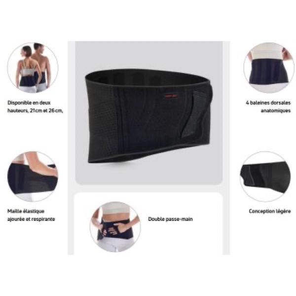 SKINSTRAP DONJOY Ceinture de soutien lombaire de contention forte, hauteur 21 cm, small, (ref. 82-0080-2), unité
