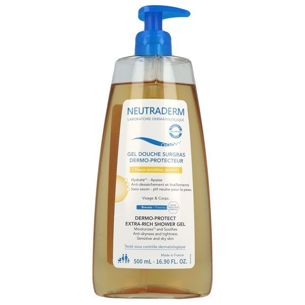 NEUTRADERM GEL DOUCHE SURGRAS DERMOPROTECTEUR Gel douche surgras dermo-protecteur, fl 500 ml