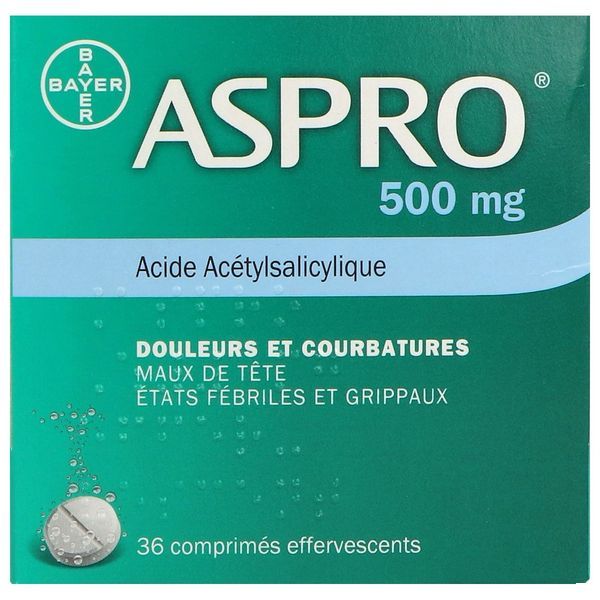 ASPRO 500 EFFERVESCENT COMPRIME EFFERVESCENT B/36