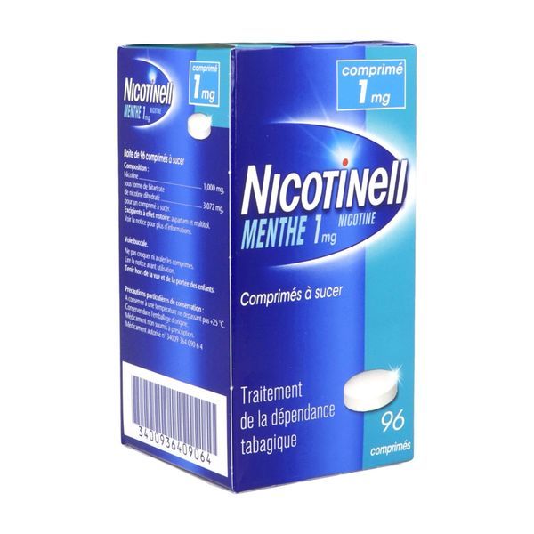 NICOTINELL MENTHE Comprimé à sucer 1 mg, boîte 96