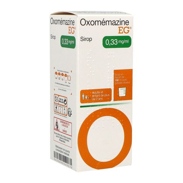OXOMEMAZINE EG Sirop 0,33 mg/ml, flacon 150 ml avec gobelet doseur