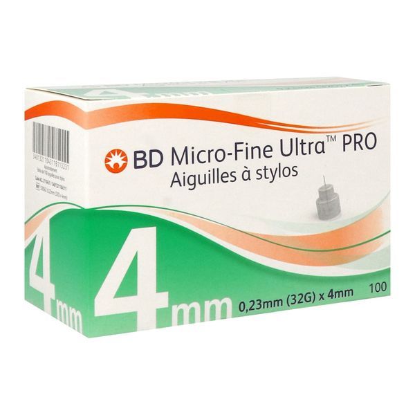 BD MICRO - FINE ULTRA PRO Aiguille pour stylo injecteur, stérile, G32, 0,23 mm x 4 mm, bt 100