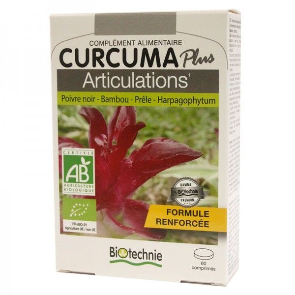 Biotechnie Curcuma Bio Articulations - 2 Bisters De 30Cpr - Etui Fourreau Comprime 60