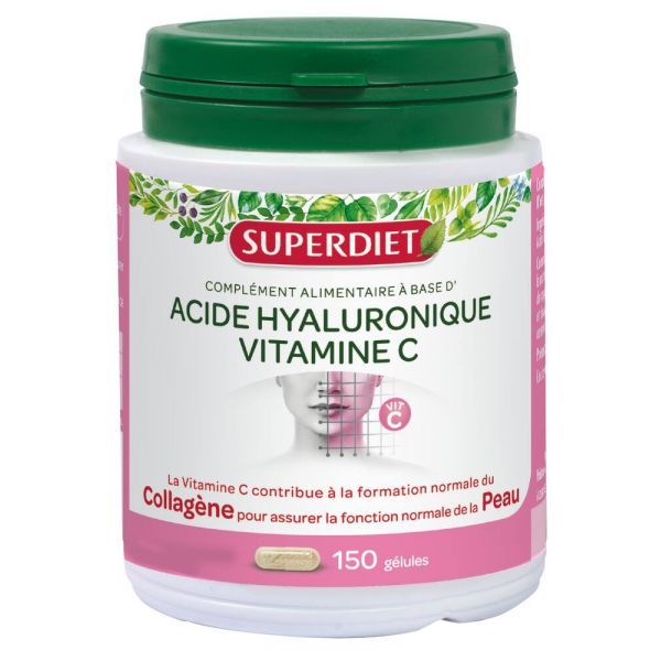 Superdiet Acide hyaluronique + Vitamine C - 150 gélules