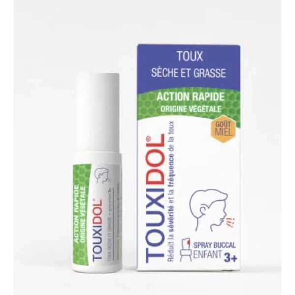 TOUXIDOL TOUX SECHE ET GRASSE ENFANT Spray buccal, dispositif médical pour la toux sèche et grasse, Fl 20 ml