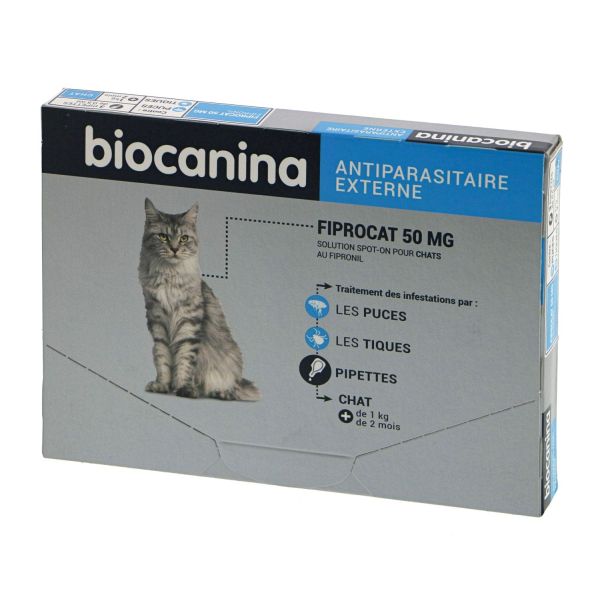 Fiprocat 50Mg Solution Spot-On Pour Chats Pipette 0,5 Ml 3