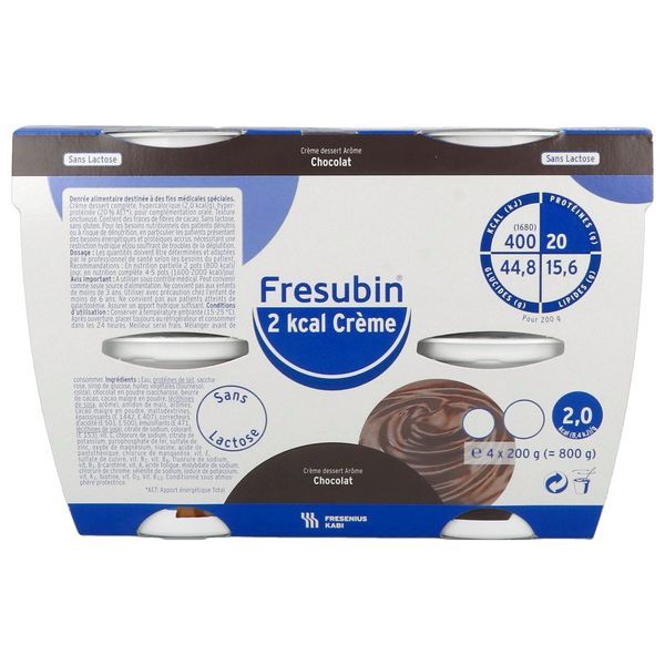 FRESUBIN 2 KCAL CREME Denrée alimentaire destinée à des fins médicales spéciales, chocolat, 200 g x 4
