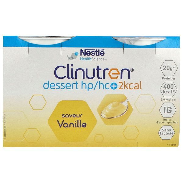 CLINUTREN DESSERT 2 KCAL DADFMS, saveur vanille, 200 g x 4