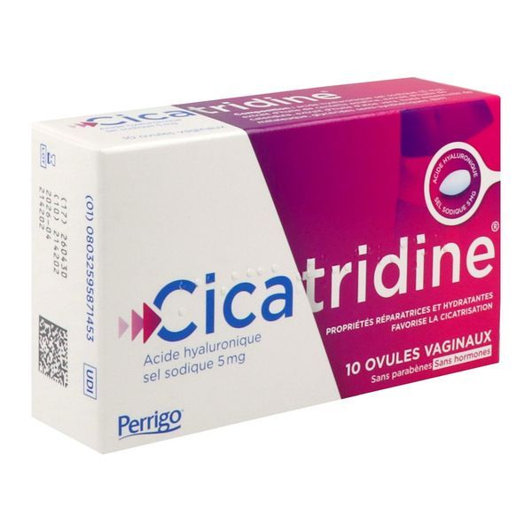 CICATRIDINE OVULE VAGINAL Ovule vaginal pour usage intime à l'acide hyaluronique sel sodique 5 mg, bt 10