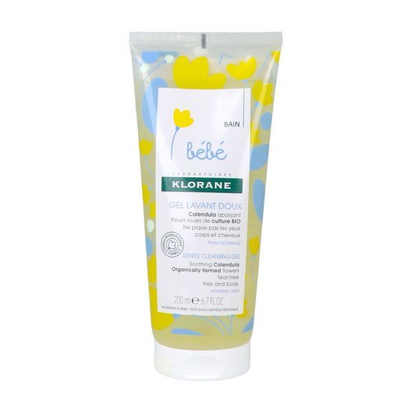 KLORANE BEBE BAIN GEL LAVANT DOUX Gel lavant au calendula bio, tube 200 ml