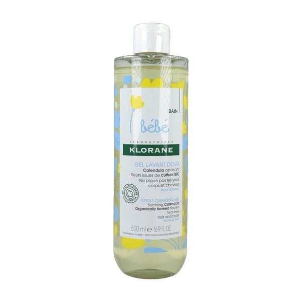 KLORANE BEBE BAIN GEL LAVANT DOUX Gel lavant au calendula bio, fl 500 ml