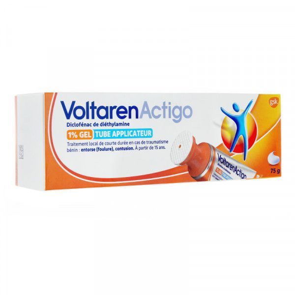 Voltarenactigo 1 Pour Cent Gel 1 Tube Applicateur Lamine Aluminium De 75 G