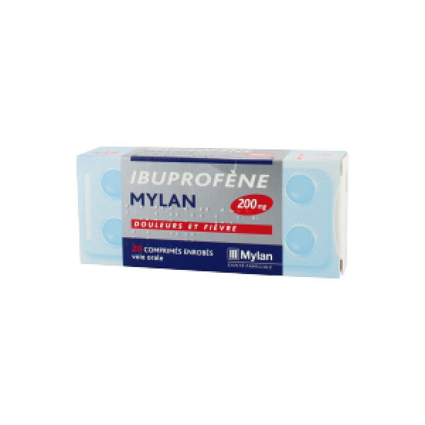 IBUPROFENE MYLAN 200 MG COMPRIME ENROBE B/20