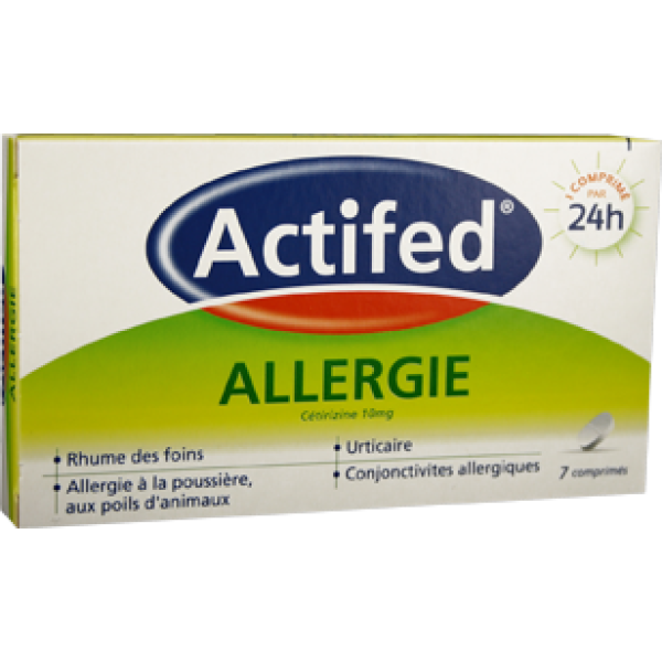 Actifed Allergie Cetirizine 10 Mg Comprime Pellicule Secable B/7