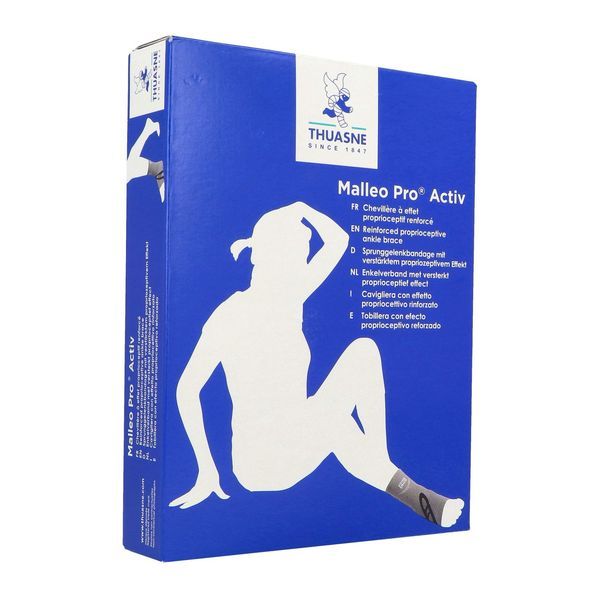 MALLEO PRO ACTIV Chevillère de protection pour malléole et cou-de-pied, noir, droit, taille 4, unité