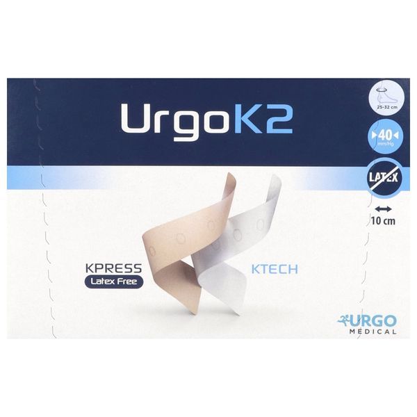 URGOK2 KIT LATEX FREE Système de compression multitype bi-bande, sans latex, 25 cm - 32 cm, largeur 10 cm, unité