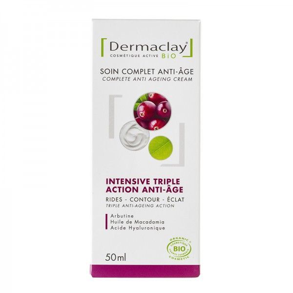 Dermaclay - Crème jour intensive triple action anti-âge BIO - 50 ml