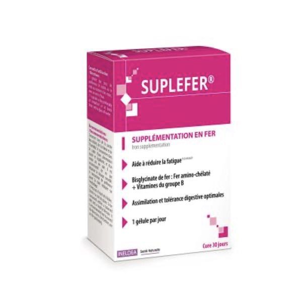 SUPLEFER Gélule, complément alimentaire à base de fer et vitamines B, bt 30
