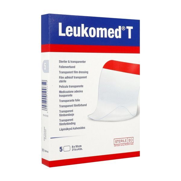 LEUKOMED T Pansement film stérile, adhésif, 8 cm x 10 cm (ref. 72381-18), bt 5