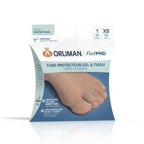 ORLIMAN FEETPAD TUBE PROTECTEUR ORTEILS ET DOIGTS Digitube protecteur gel et tissu pour orteils et doigts, small, diamètre 25 mm, unité
