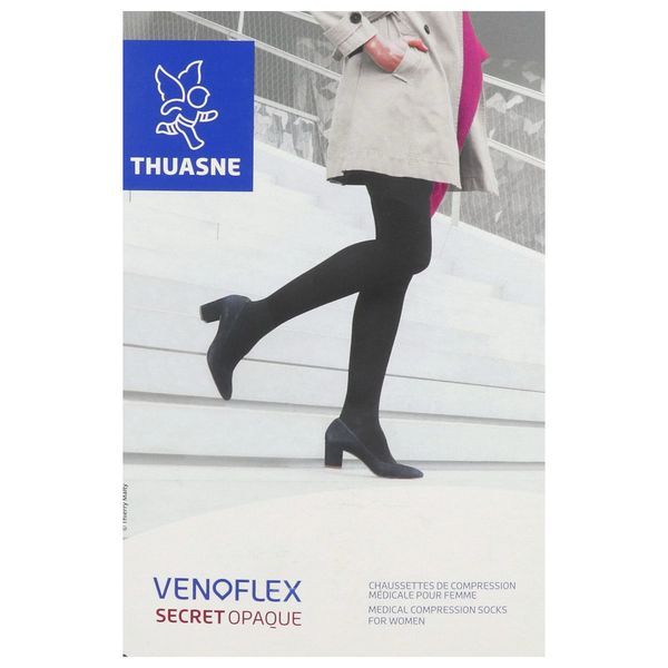 VENOFLEX 2 SECRET OPAQUE Chaussette médicale de compression classe 2, pour femme, beige doré, normal, taille 3, paire