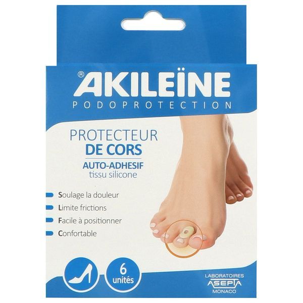 AKILEINE PODOPROTECTION CORS Protecteur adhésif, siliconé pour cors, blister 6