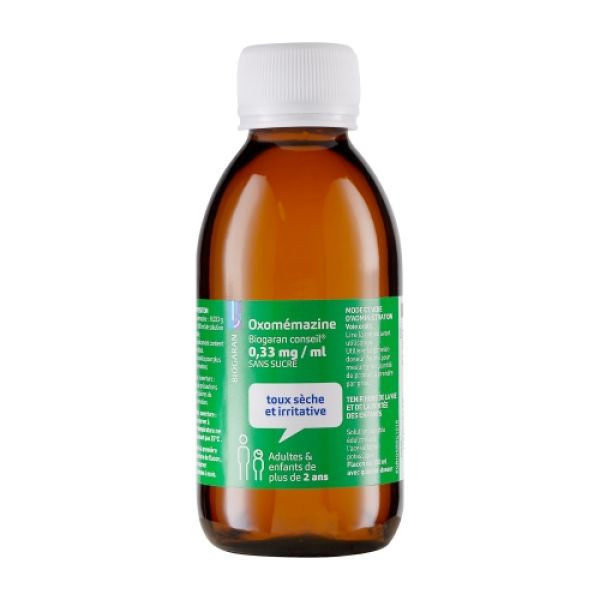 Oxomemazine Biogaran Conseil 0,33 Mg/Ml Sans Sucre Solution Buvable Edulcoree A L'Acesulfame Potassique B/150