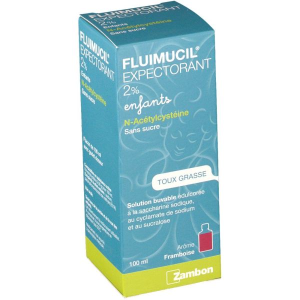 Fluimucil Expectorant Acetylcysteine 2 % Enfants Sans Sucre Solution Buvable 1 Flacon(S) En Verre Brun Avec Gobelet(S) Doseur(S) Polypropylene De 100
