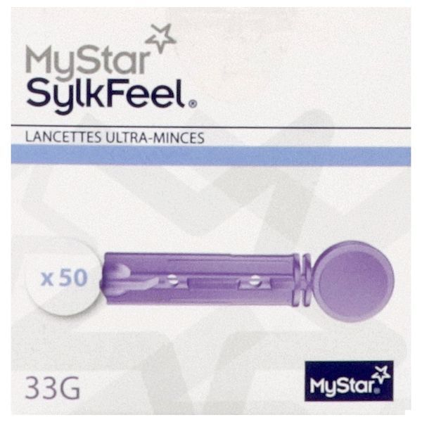 MYSTAR SYLKFEEL Lancette stérile à usage unique, G33, diamètre 0,2 mm, bt 50