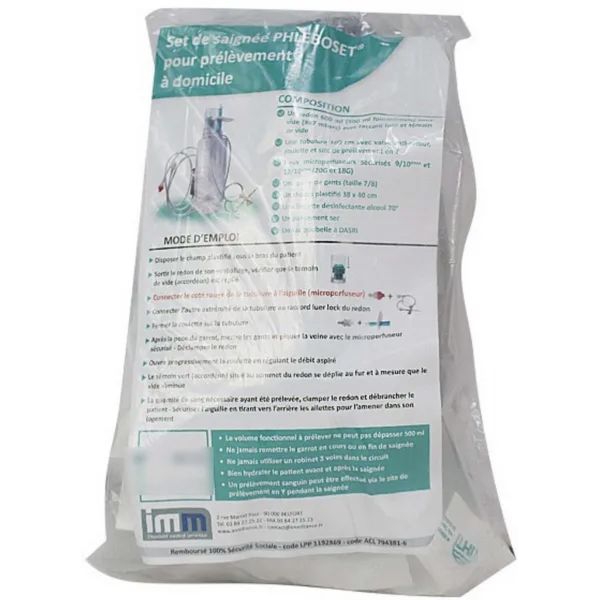 PHLEBOSET Kit de recueil de saignée, unité