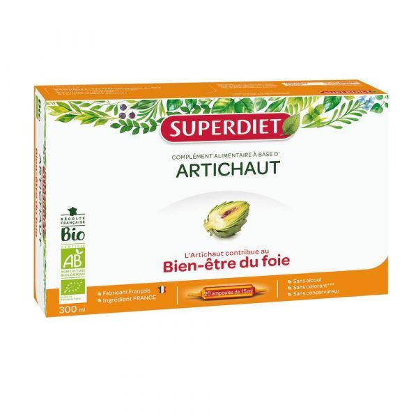 Superdiet Artichaut Bio - coffret 20 ampoules de 15 ml