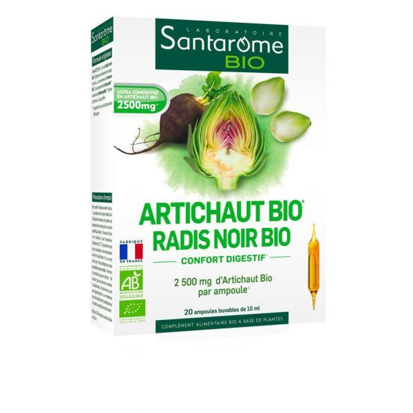 Santarome Artichaut Radis noir BIO - 20 ampoules de 10 ml