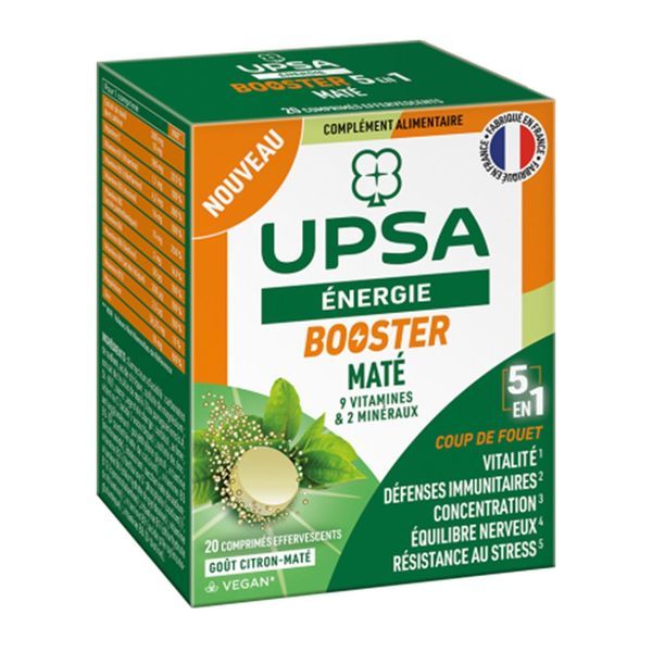 UPSA ENERGIE BOOSTER 5 EN 1 - (2 TUBES DE 10 COMPRIMES EFFERVESCENTS) COMPRIME TUBE 20